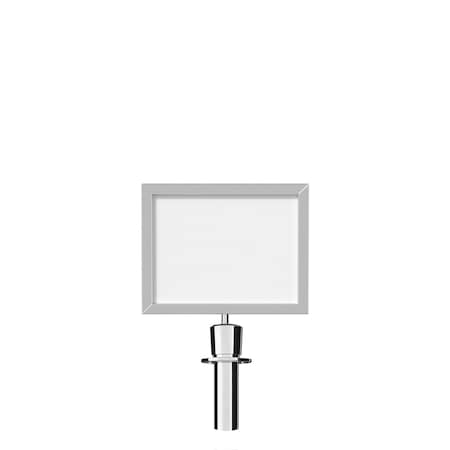 Montour Line Stanchion Post Top Sign Frame 11x14" H Pol. S.S., WET FLOOR PLEASE BE HDSF-1114-H-PS-WETFLRDBL